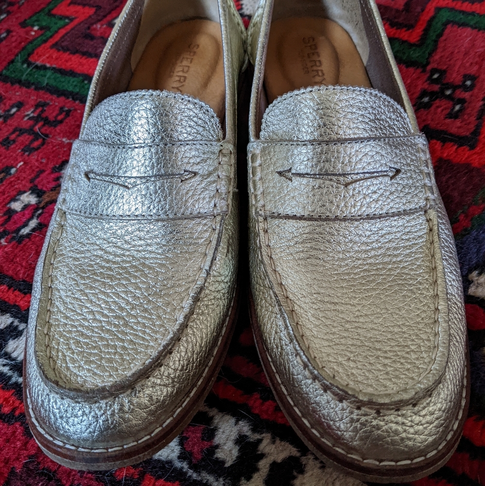 Sperry Topsider Metallic Loafers, Sz 8.5